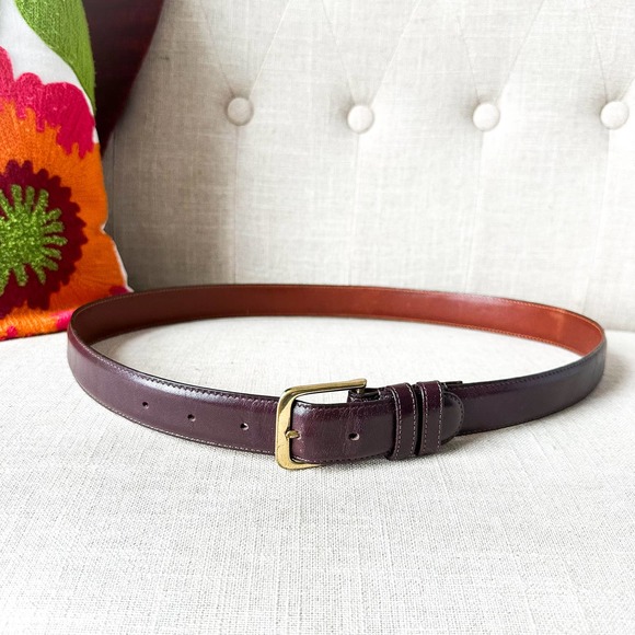 Coach Other - Vintage Coach Burgundy Red Leather Men's Belt Brass Buckle Size 34
